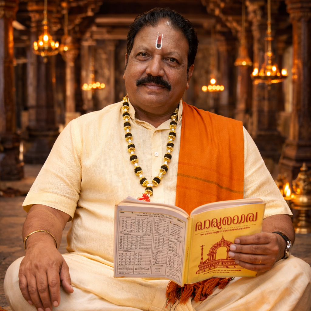 Pandith Somanath Guruji reading horoscope Kerala astrology Bangalore traditional consultation